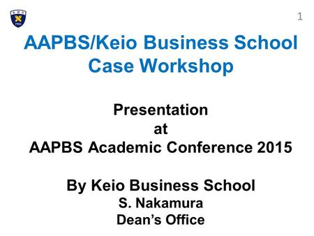 AAPBS/Keio Business School Case Workshop