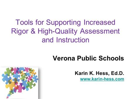 Verona Public Schools Karin K. Hess, Ed.D.
