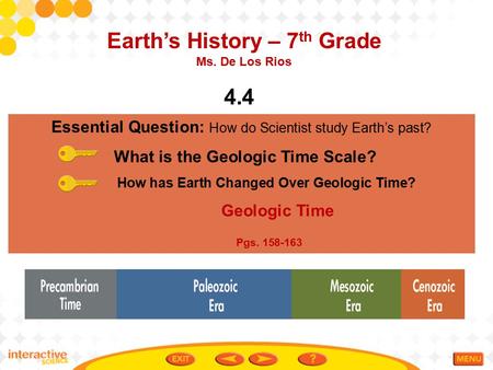 Earth’s History – 7th Grade