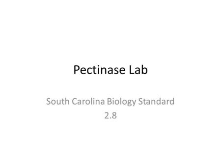 South Carolina Biology Standard 2.8