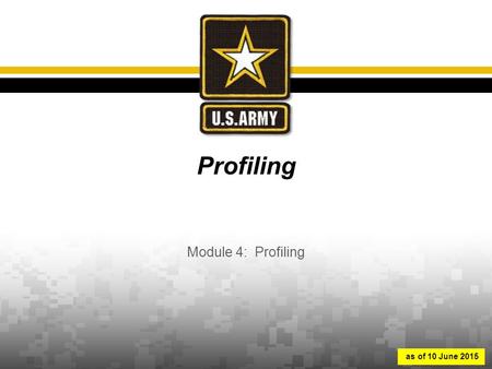 Profiling Module 4: Profiling