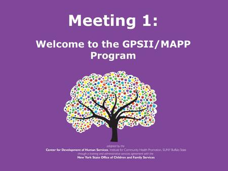 Welcome to the GPSII/MAPP Program