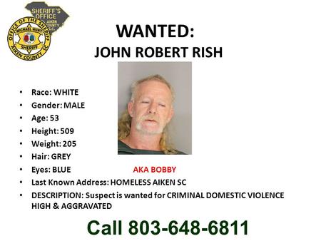 WANTED: JOHN ROBERT RISH