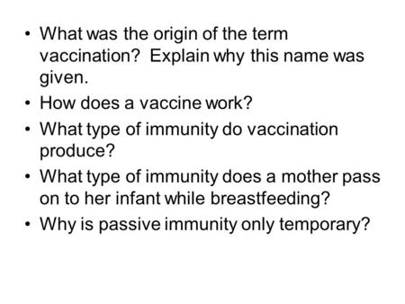 What was the origin of the term vaccination