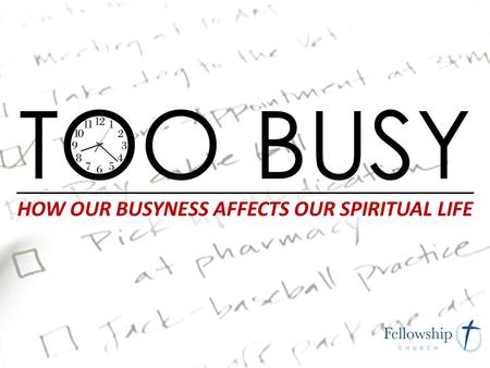 The Problem Many of us are too busy, and often that leads to an unhealthy, deep exhaustion.