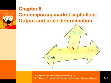 Chapter 6 Contemporary market capitalism: Output and price determination Profits $ Revenue Costs.