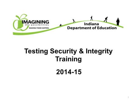 Testing Security & Integrity Training 2014-15 1. Agenda Key References / Resources New Era in Indiana Your Responsibility Testing Security Details Before.