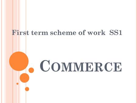 First term scheme of work SS1