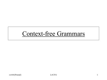 Context-free Grammars