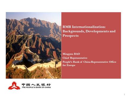 RMB Internationalization: Backgrounds, Developments and Prospects