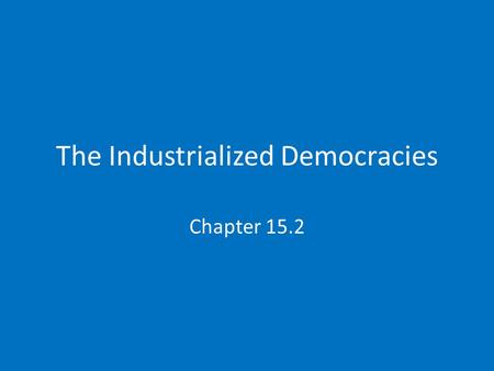 The Industrialized Democracies Chapter 15.2. America Progress and Changes US economic prosperity IMF and World Bank Suburbanization American culture Truman.