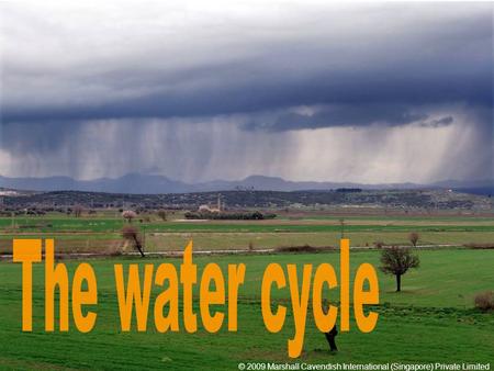 The water cycle © 2009 Marshall Cavendish International (Singapore) Private Limited.