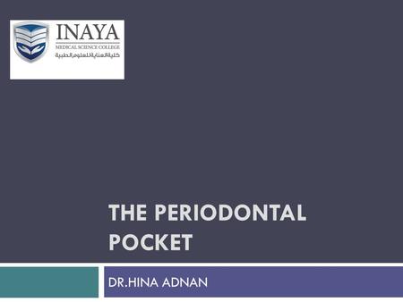 The Periodontal Pocket