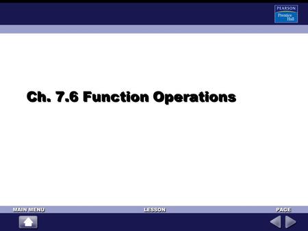 Ch. 7.6 Function Operations