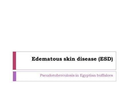 Edematous skin disease (ESD)