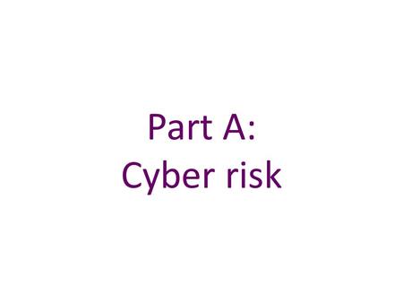 Part A: Cyber risk. Chart A.31 Concern about cyber risk has grown Sources: Bank of England Systemic Risk Surveys and Bank calculations. Systemic Risk.