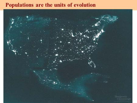 Copyright © 2003 Pearson Education, Inc. publishing as Benjamin Cummings Populations are the units of evolution Figure 13.6.