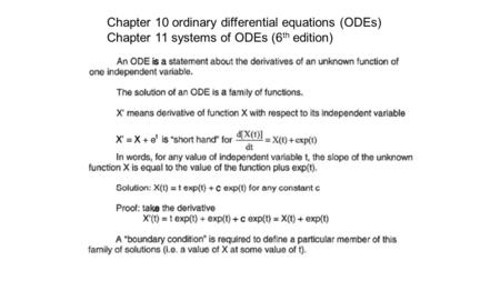 Chapter 10 ordinary differential equations (ODEs) Chapter 11 systems of ODEs (6 th edition)