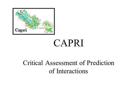 CAPRI Critical Assessment of Prediction of Interactions.