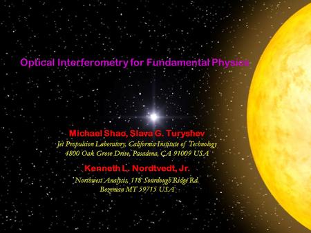 Optical Interferometry for Fundamental Physics