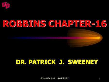ENM/MSC 582 SWEENEY1 ROBBINS CHAPTER-16 DR. PATRICK J. SWEENEY.