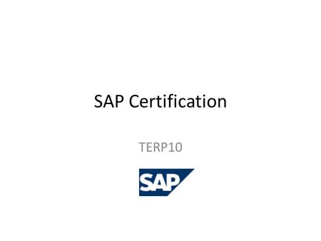 SAP Certification TERP10.