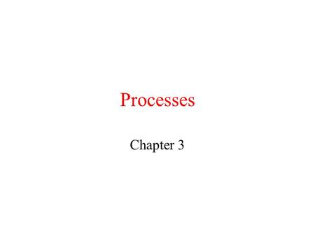 Processes Chapter 3.