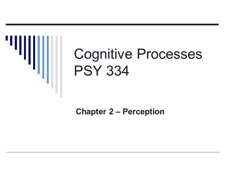 Cognitive Processes PSY 334 Chapter 2 – Perception.