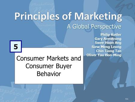Learning Objectives After studying this chapter, you should be able to: Define the consumer market and construct a simple model of consumer buyer behavior.