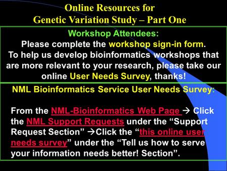 Online Resources for Genetic Variation Study – Part One