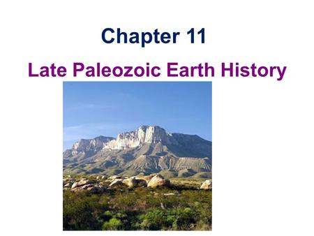 Late Paleozoic Earth History