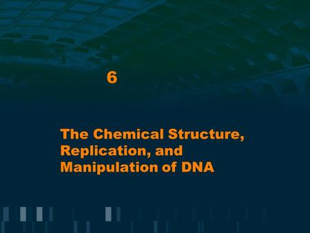 6 The Chemical Structure, Replication, and Manipulation of DNA.