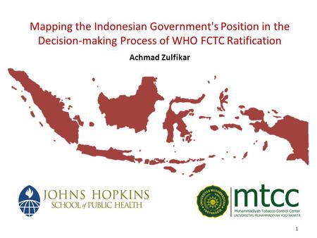 Mapping the Indonesian Government's Position in the Decision-making Process of WHO FCTC Ratification Achmad Zulfikar 1.