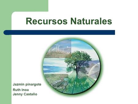 Recursos Naturales Jazmin pinargote Ruth Inoa Jenny Castaño.