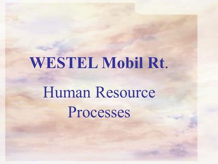 WESTEL Mobil Rt. Human Resource Processes. Our aim is to employ, train and retain those creative, innovative and satisfied employees who can contribute.