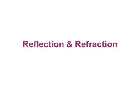 Reflection & Refraction. The Phase Difference Path-length differenceInherent phase difference If the waves are initially in-phase The optical path difference.