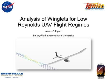 Analysis of Winglets for Low Reynolds UAV Flight Regimes Aaron C. Pigott Embry-Riddle Aeronautical University.