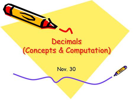 Decimals (Concepts & Computation)