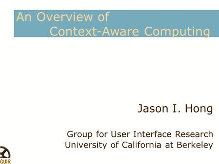 Context-Aware Computing
