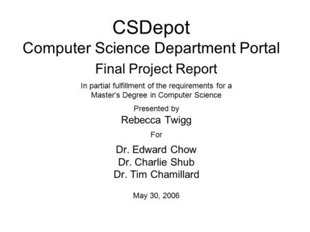CSDepot Computer Science Department Portal