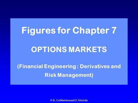 © K. Cuthbertson and D. Nitzsche Figures for Chapter 7 OPTIONS MARKETS (Financial Engineering : Derivatives and Risk Management)