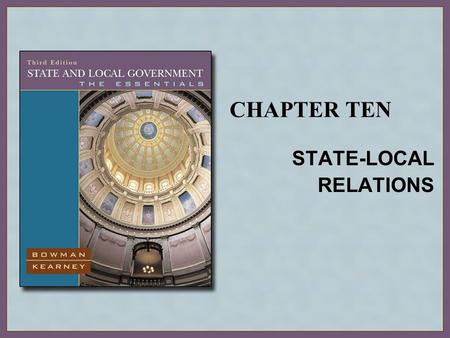 CHAPTER TEN STATE-LOCAL RELATIONS. Copyright © Houghton Mifflin Company. All rights reserved.10 | 2 The Distribution of Authority The Amount and Type.