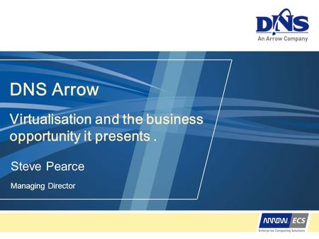 DNS Arrow Virtualisation and the business opportunity it presents. Steve Pearce Managing Director.