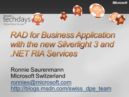 Ronnie Saurenmann Microsoft Switzerland