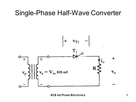 ECE 442 Power Electronics1 Single-Phase Half-Wave Converter.