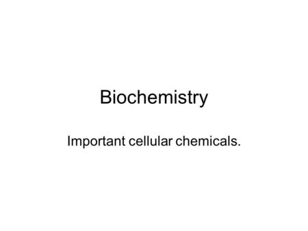 Biochemistry Important cellular chemicals.. Protein Proteins are made of chains of amino acids. There are 20 amino acids. 12 of these are called essential.