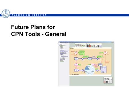 Future Plans for CPN Tools - General. 2 Plans for CPN Tools CPN’0624-Oct-2006 Version 2.4 - plans Improvements for current marking feedback Support for.