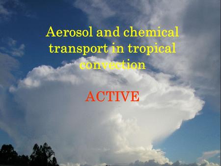 Aerosol and chemical transport in tropical convection ACTIVE.
