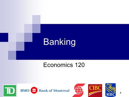 1 Banking Economics 120. Canadian Chartered Banks Chartered bank – term used to describe a financial institution operating under the authority of Parliament.