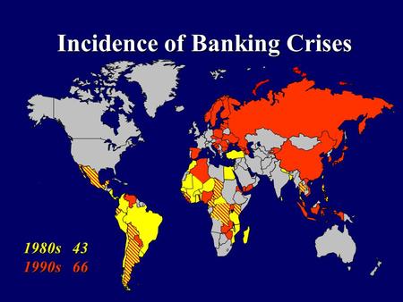 1980s 43 1990s 66 Incidence of Banking Crises Banking Crises Since 1974.